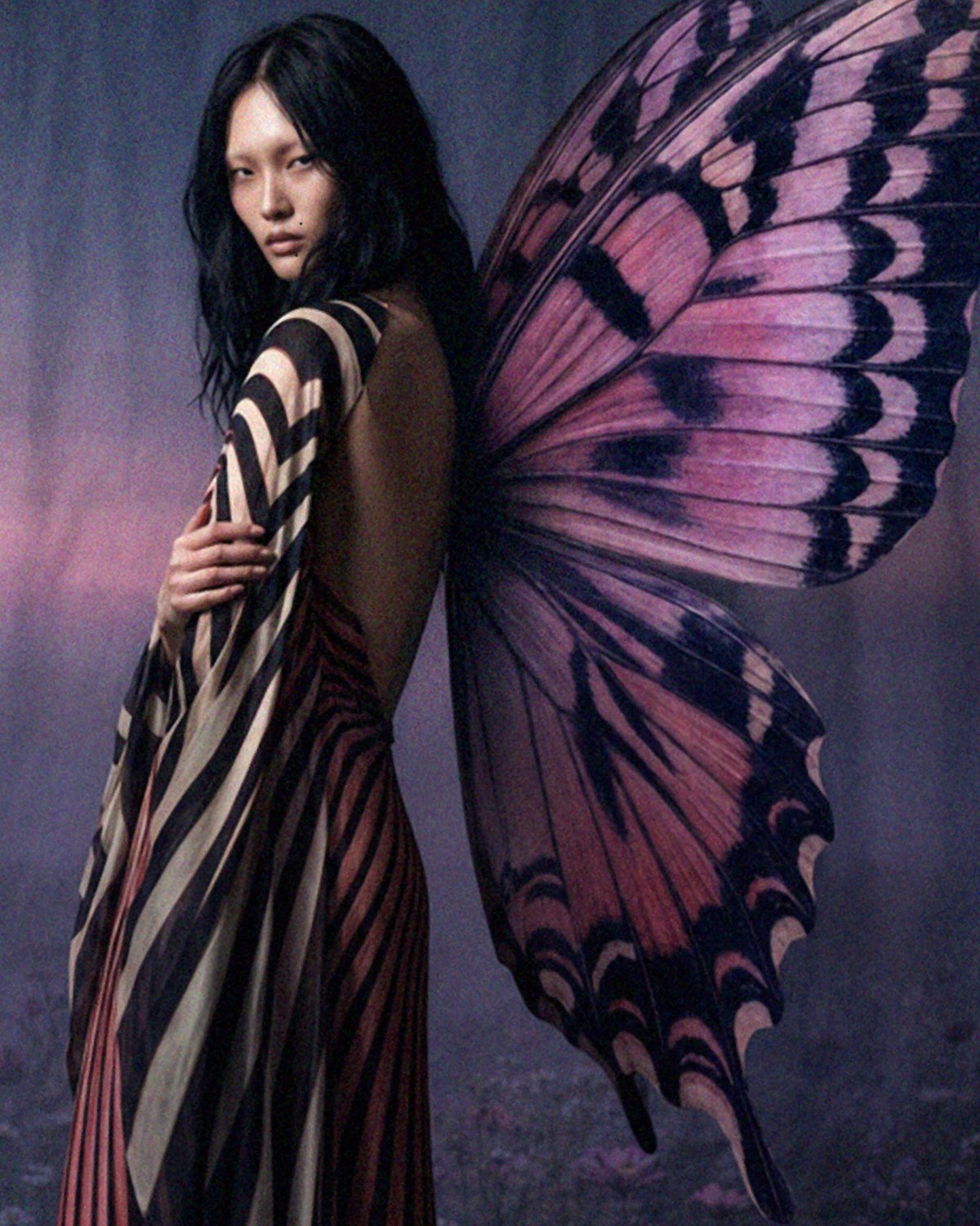 AI-generated editorial — butterfly wings