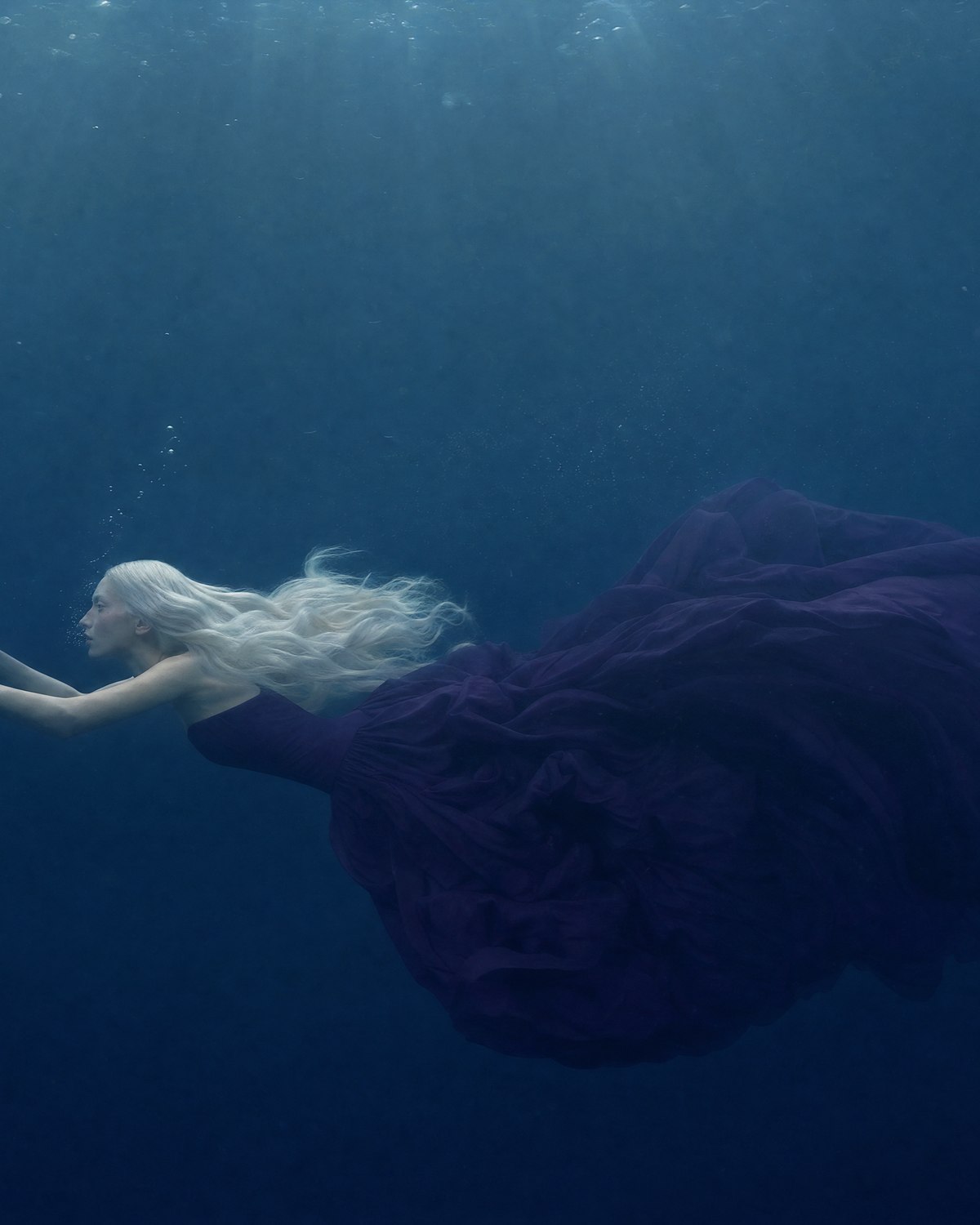 AI-generated editorial — underwater fashion